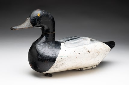 CARVED AND PAINTED DUCK DECOY BY ROBERT MCGRAW.