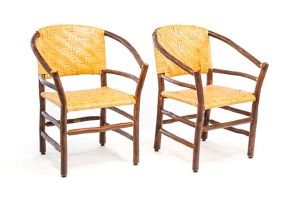 PAIR OF ADIRONDACK STYLE CLUB CHAIRS BY OLD HICKORY.
