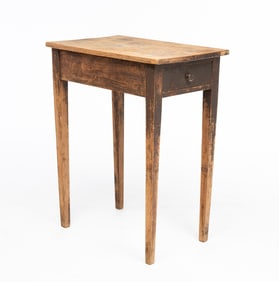 COUNTRY HEPPLEWHITE BROWN PAINTED ONE DRAWER STAND.