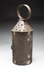 PUNCHED TIN LANTERN.