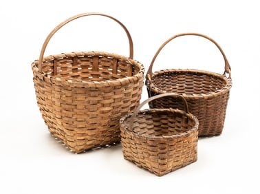 THREE SPLINT BASKETS.
