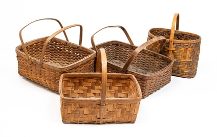 FOUR SPLINT BASKETS.