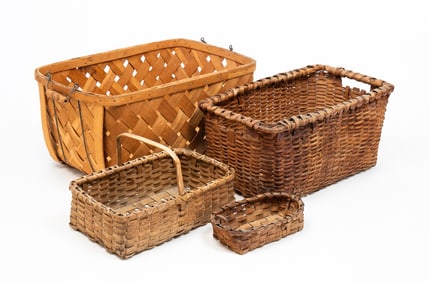 FOUR SPLINT BASKETS.