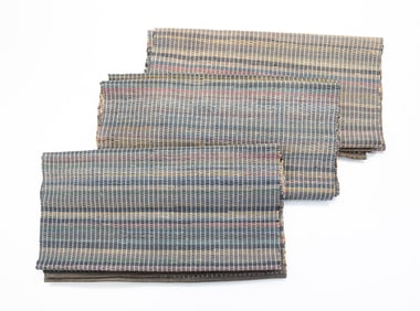 THREE RAG RUG RUNNERS.