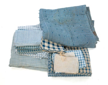COLLECTION OF HOMESPUN COTTON AND LINEN FABRICS.