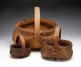 THREE BUTTOCK BASKETS.