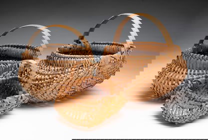 THREE SPLINT BASKETS.