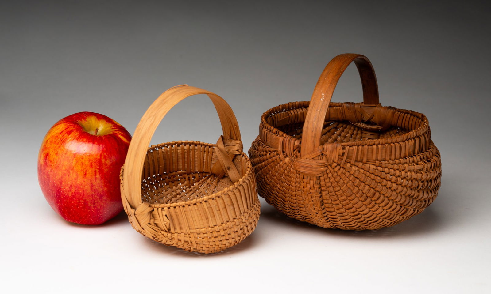 TWO MINIATURE BUTTOCKS BASKETS. (1 of 4)