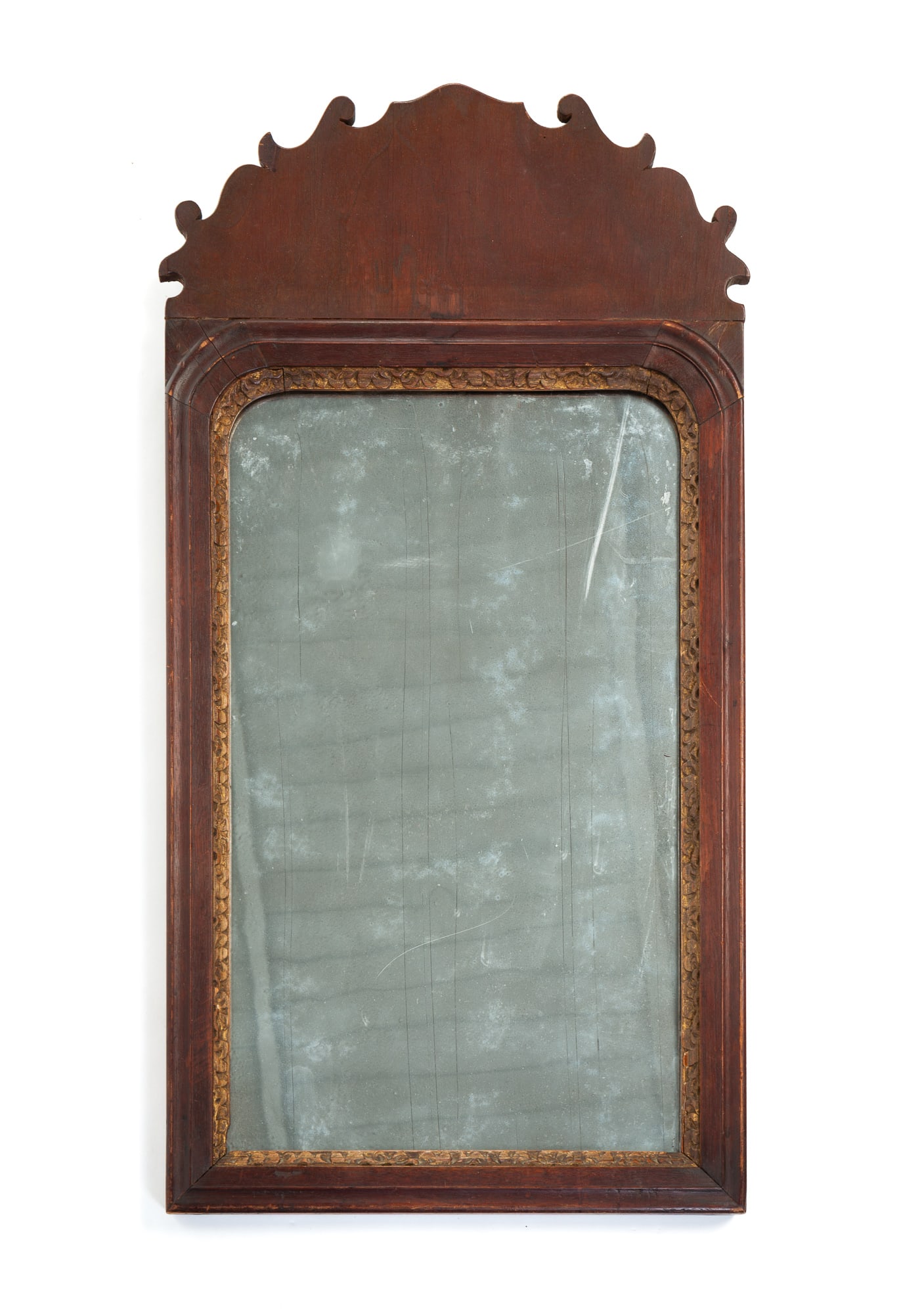 QUEEN ANNE SCROLL MIRROR.