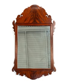 CHIPPENDALE SCROLL CUT MIRROR.