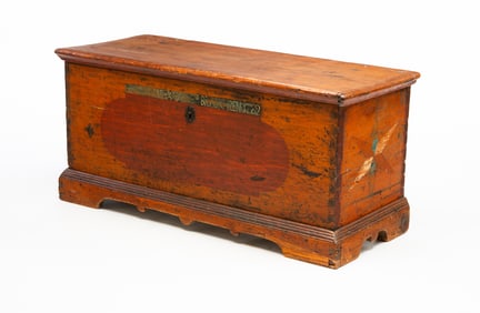 DECORATED BLANKET CHEST.