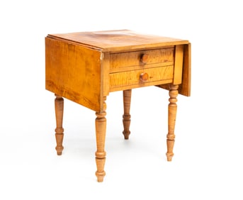 SHERATON TIGER MAPLE DROP LEAF STAND.