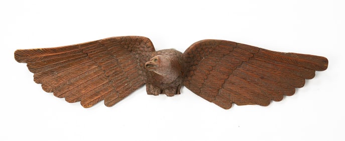 CARVED WOOD EAGLE WALL PLAQUE