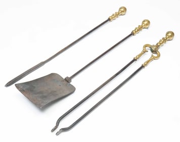 THREE FIREPLACE TOOLS.