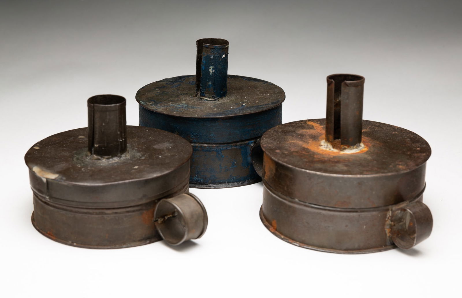 THREE TIN TINDER BOXES. (1 of 4)