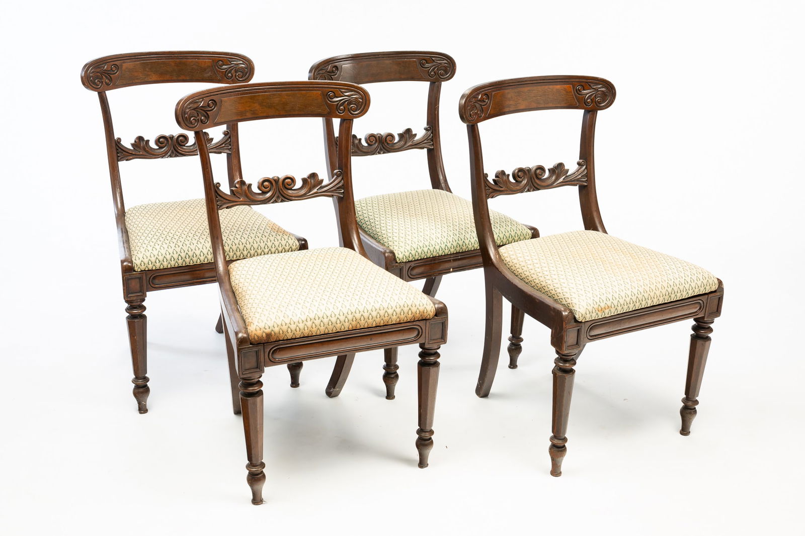 FOUR REGENCY SIDE CHAIRS. (1 of 4)