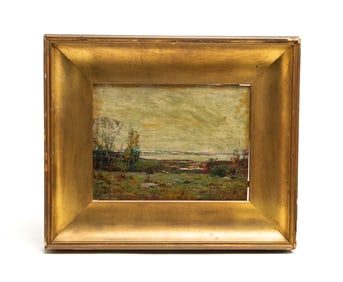 SEASHORE SCENE SIGNED J.F.M. (JOHN FRANCIS MURPHY 1853-1921).