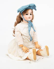 LARGE BRU JNE BISQUE HEAD DOLL. (1 of 7)