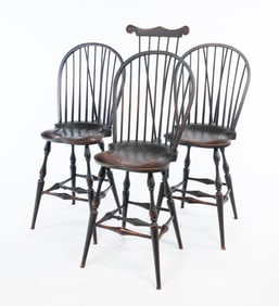 THREE RIVER BEND WINDSOR BRACE BACK BARSTOOLS.