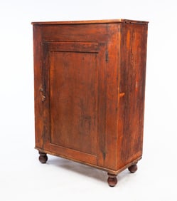 COUNTRY RED WASHED CUPBOARD.