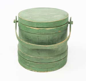 GREEN PAINTED FIRKIN.