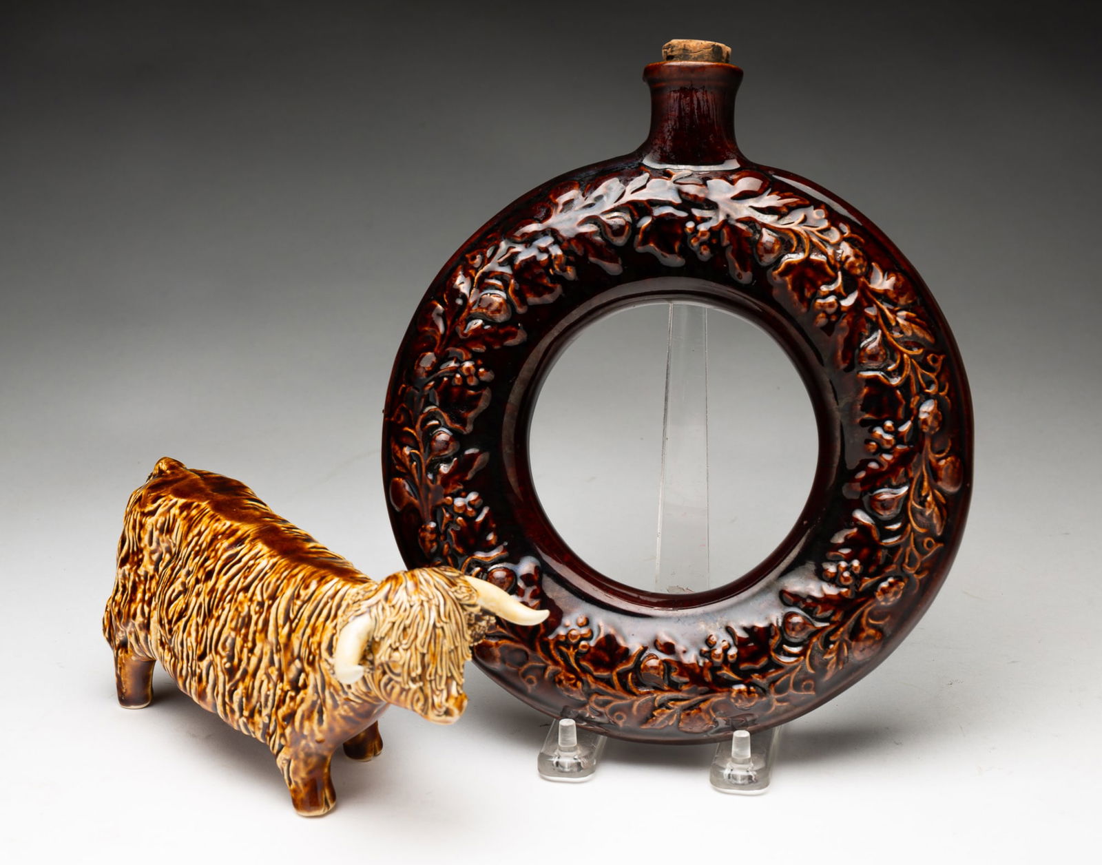 ROCKINGHAM FLASK AND COW. (1 of 5)