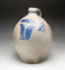 NEW YORK DECORATED STONEWARE JUG.