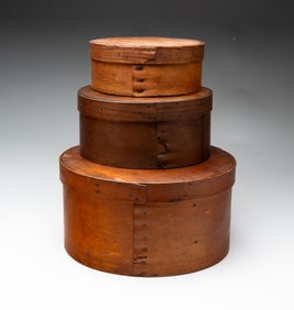 THREE BENTWOOD PANTRY BOXES.