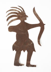 SHEET METAL CUT OUT NATIVE AMERICAN WEATHER VANE.