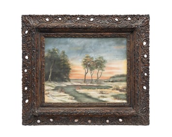 FRAMED WINTER LANDSCAPE.