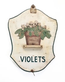 PAINTED FLOWER SHOP TRADE SIGN.