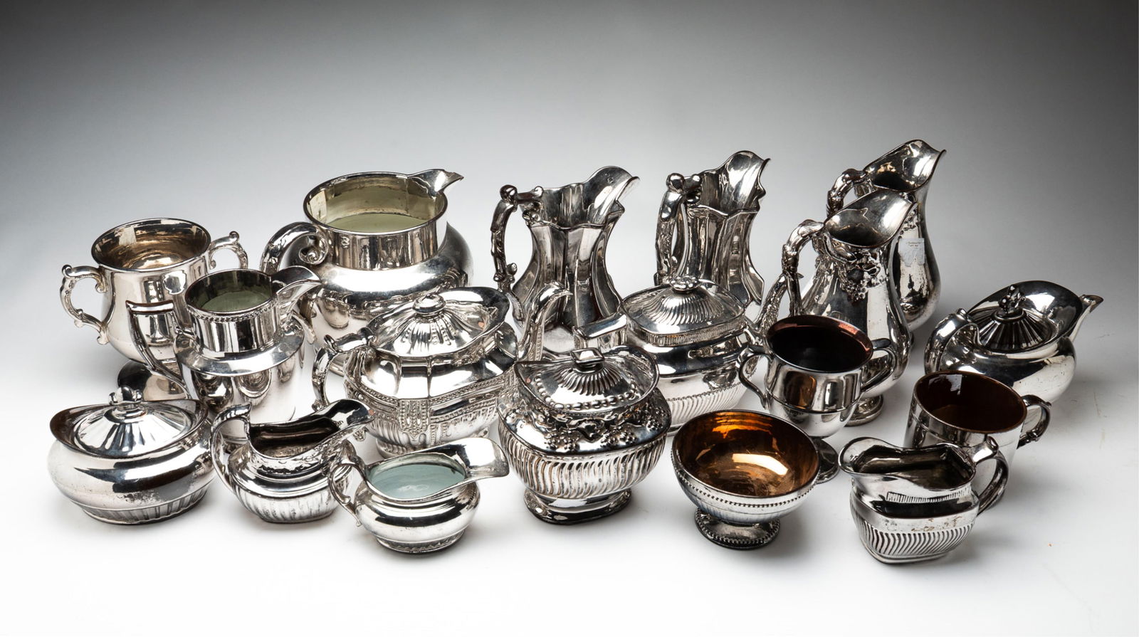 SELECTION OF SILVER LUSTER CHINA. (1 of 5)