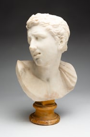 MARBLE BUST OF A YOUNG MAN.