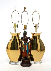 THREE ACCENT LAMPS.
