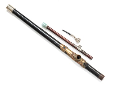 THREE OPIUM PIPES.