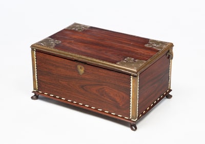 FOOTED INLAID BOX.