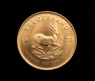 1 OZ 1978 SOUTH AFRICA KRUGERRAND GOLD COIN.