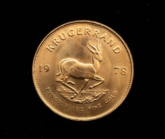 1 OZ 1978 SOUTH AFRICA KRUGERRAND GOLD COIN.