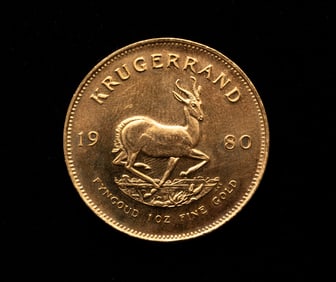 1980 1 OZ. GOLD SOUTH AFRICA KRUGERRAND.