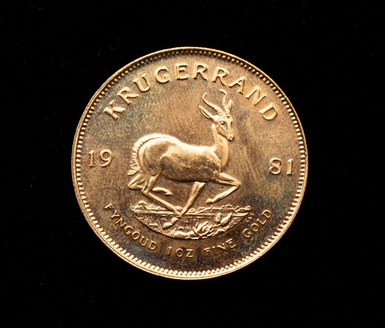 1981 1 OZ. SOUTH AFRICA KRUGERRAND.: 1981 South Africa Krugerrand, 1 oz. fine gold.*We do not grade or qualify coin condition. Bidder should make their own good judgement based on photos or in-person inspection.**Note: Bidders who are no