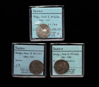 THREE MEDIEVAL SILVER COINS.