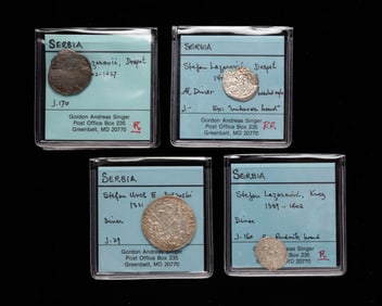 FOUR MEDIEVAL SILVER COINS.