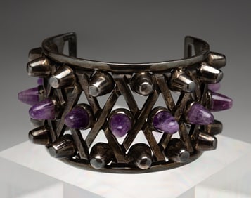 ANTONIO PINEDA (1919-2009) STERLING SILVER 'SPIKE' CUFF BRACELET.