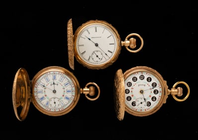THREE 6S PENDANT/POCKET WATCHES.