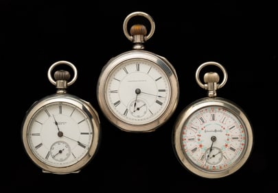 THREE OPEN FACE COLUMBUS WATCH CO. WATCHES.