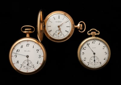 THREE POCKET WATCHES.