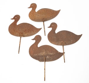 FOUR SHEET STEEL DUCK SHAPED TARGETS.