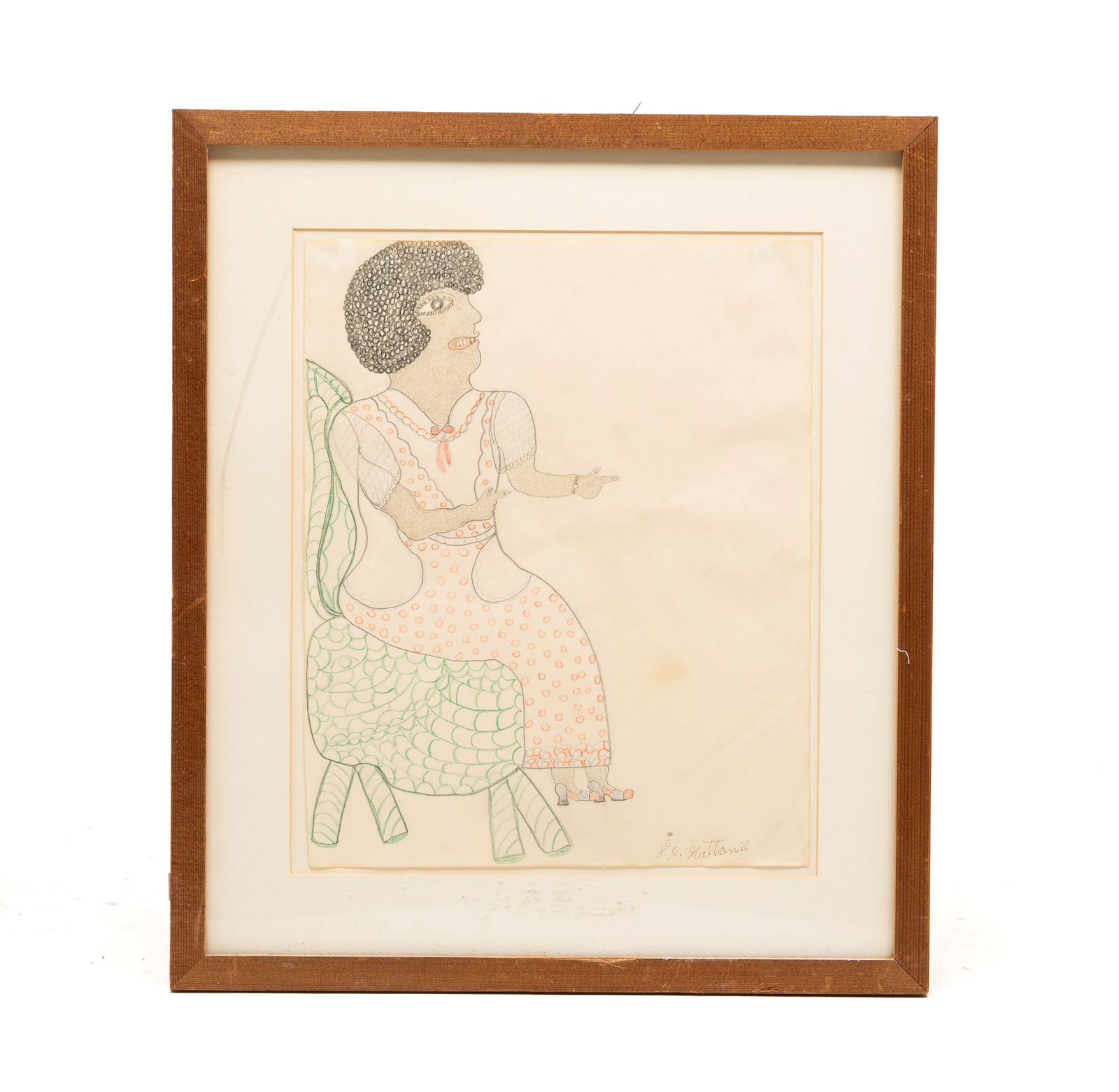 WOMAN IN A CHAIR BY INEZ WALKER (1911-1990). (1 of 4)