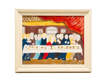 FOLK ART "THE LAST SUPPER" BY EDDIE PECOUL SR.