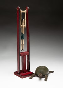 TWO FOLK ART CARVINGS.